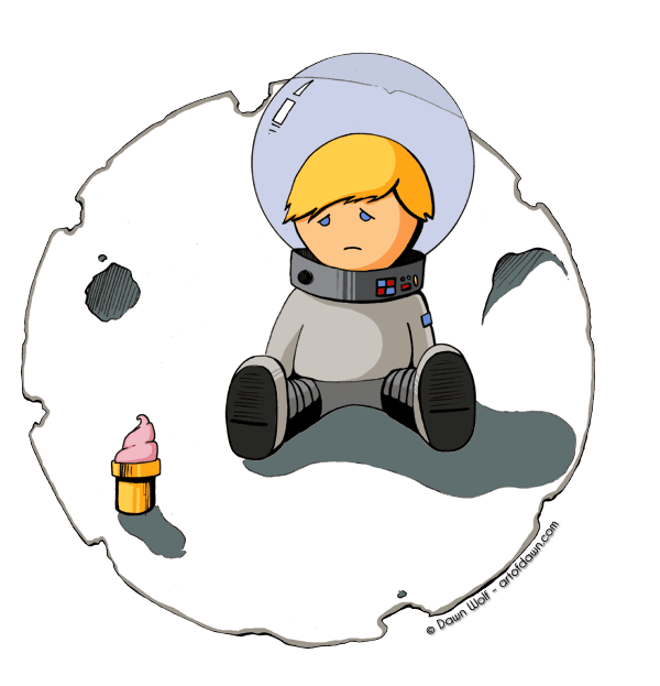 Image of Sad Astronaut Boy
